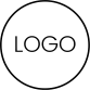 A logo placeholder consisting of a black circle with the word LOGO within